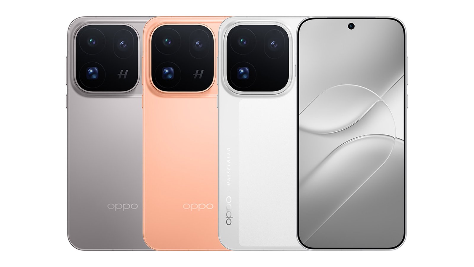 OPPO Find X10 Pro Max dalam tiga warna, dilihat dari belakang dan hadapan